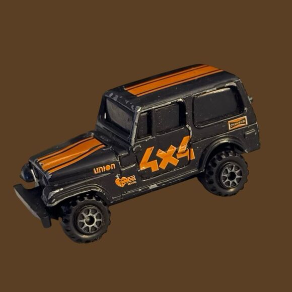 Kidco 1982 CJ-7 4X4 Forrest Tough Wheels by Orange Striped Hard Top Die Cast Jee - Picture 1 of 5